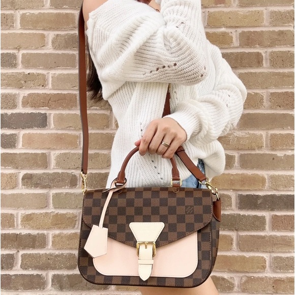 Louis Vuitton Beaumarchais Top Handle Bag Handbag Brown Damier Ebene Pink - Picture 2 of 12